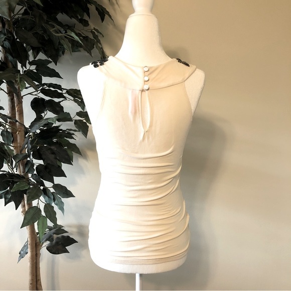 Eight Sixty White Beaded Halter Top ~ Size: XS - Picture 5 of 13